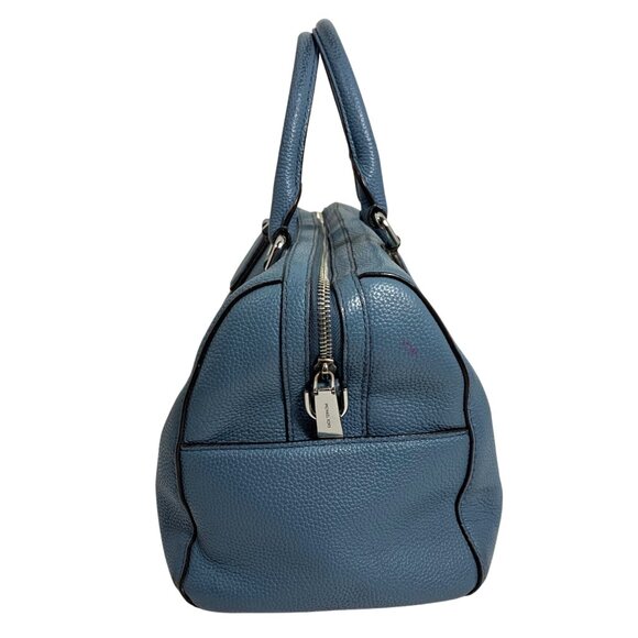 Michael Kors Mercer Duffel Bowling Shoulder Crossbody Bag Denim Blue Leather - Picture 4 of 15